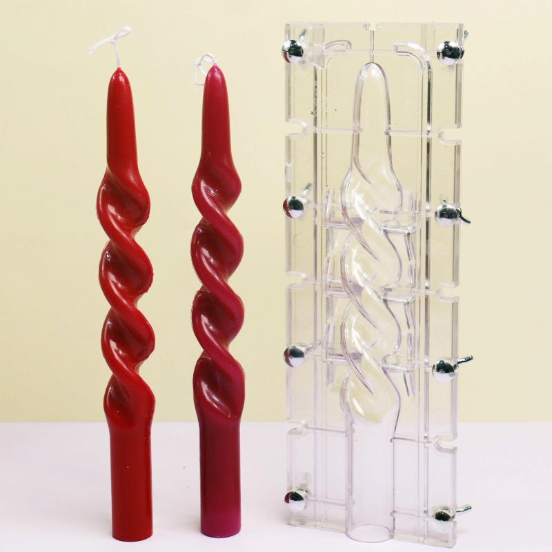 Candle Making Supplies Wholesale - Twisted Stripe คอลัมน์อะคริลิคเทียนแม่พิมพ์ Easy Demoulding Smooth