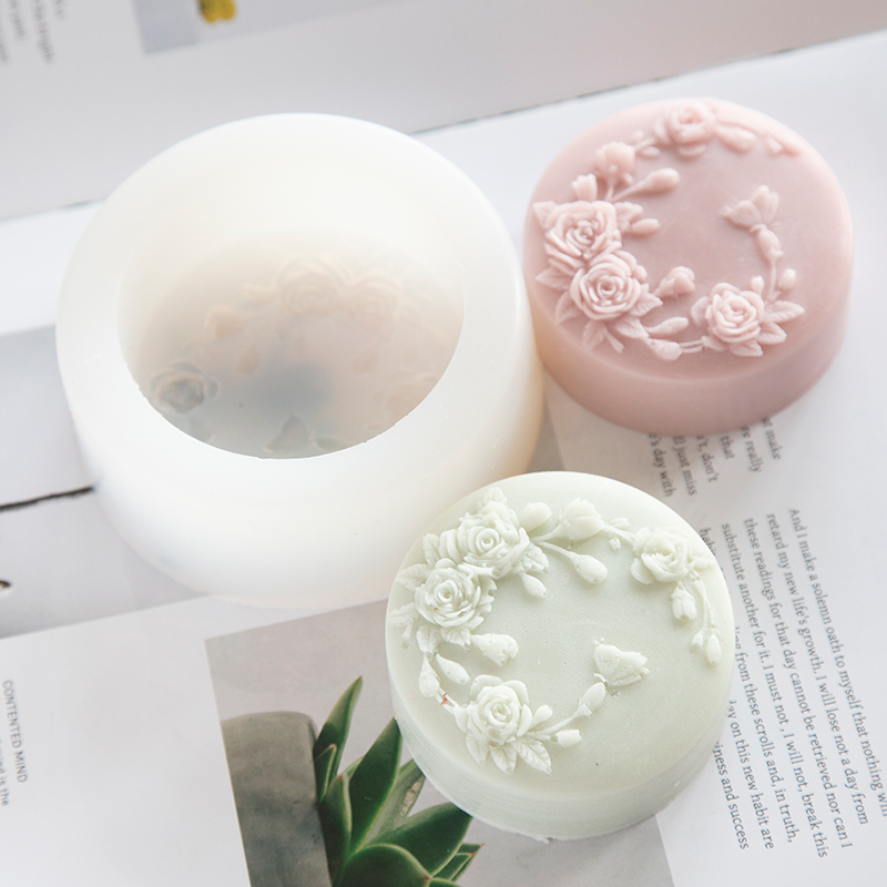 Candle Making Party - รอบรูปร่าง Rose ดอกไม้สบู่แฮนด์เมดแม่พิมพ์ซิลิโคน Peony Rose ดอกไม้สบู่ทําแม่พิมพ์เทียนหอมเรซิ่นปูนปลาสเตอร์แม่พิมพ์