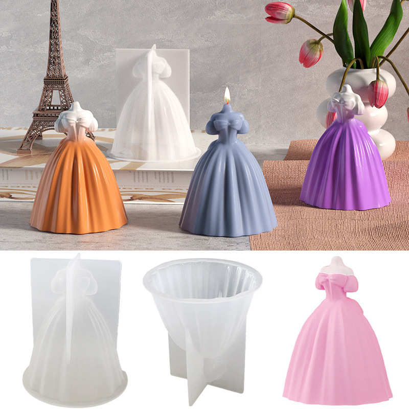 Candle Making Supplies Wholesale - เจ้าสาวซิลิโคนเทียนแม่พิมพ์ 3D งานแต่งงานสบู่ยิปซั่มเรซิ่นแม่พิมพ์หล่อ DIY เค้กช็อกโกแลตเบเกอรี่เครื่องมืองานแต่งงานของขวัญ