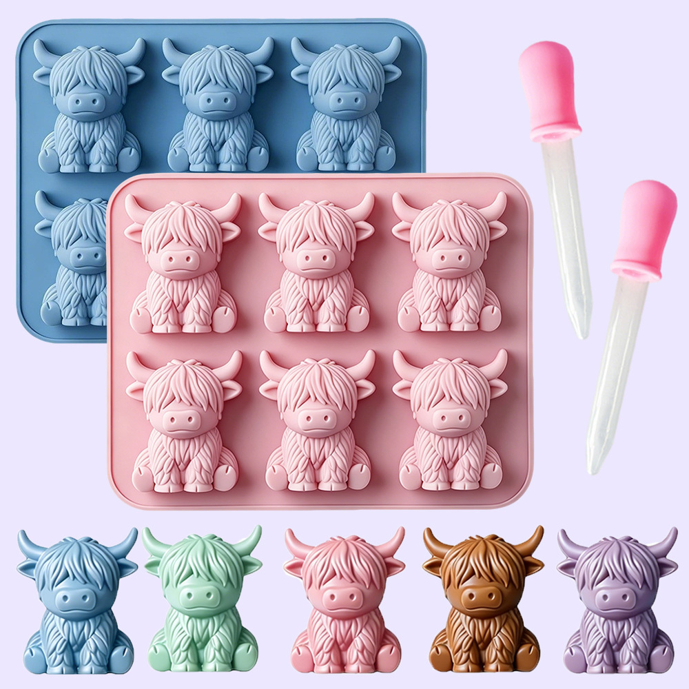 Candle Making Supplies Wholesale - แม่พิมพ์เทียนซิลิโคนรูปวัว 6 ช่อง แม่พิมพ์ปูนปลาสเตอร์รูปวัวน่ารัก แม่พิมพ์เรซิ่นอีพ็อกซี่ สำหรับงานฝีมือ