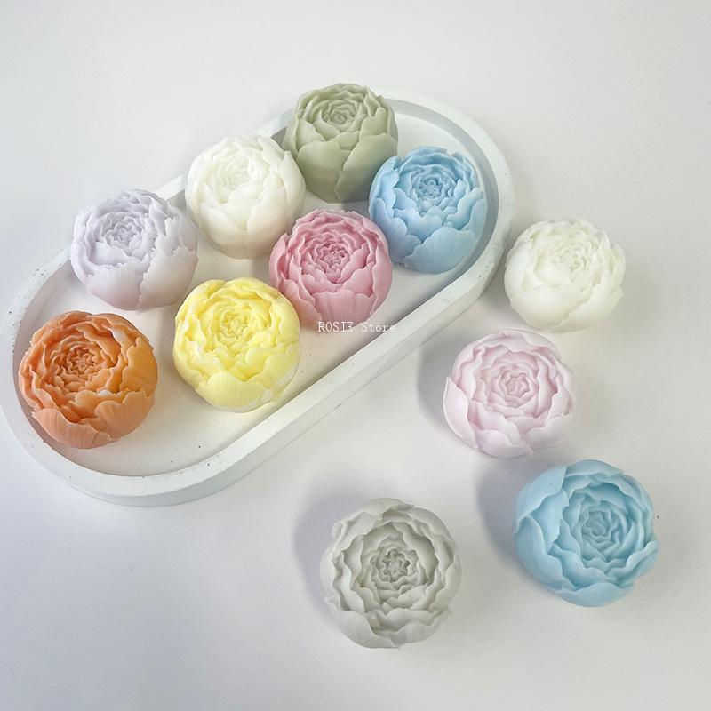 Candle Making Supplies Wholesale - แม่พิมพ์ซิลิโคนดอกไม้ดอกโบตั๋น3มิติแม่พิมพ์เทียนหอมกุหลาบ cetakan dekorasi kue แม่พิมพ์ช็อคโกแลตเครื่องมือทำเทียนแบบ DIY