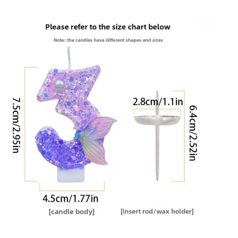 เทียนเลขหางนางเงือกไล่เฉดสีม่ว - Candle Making Things บทวิจารณ์และราคา