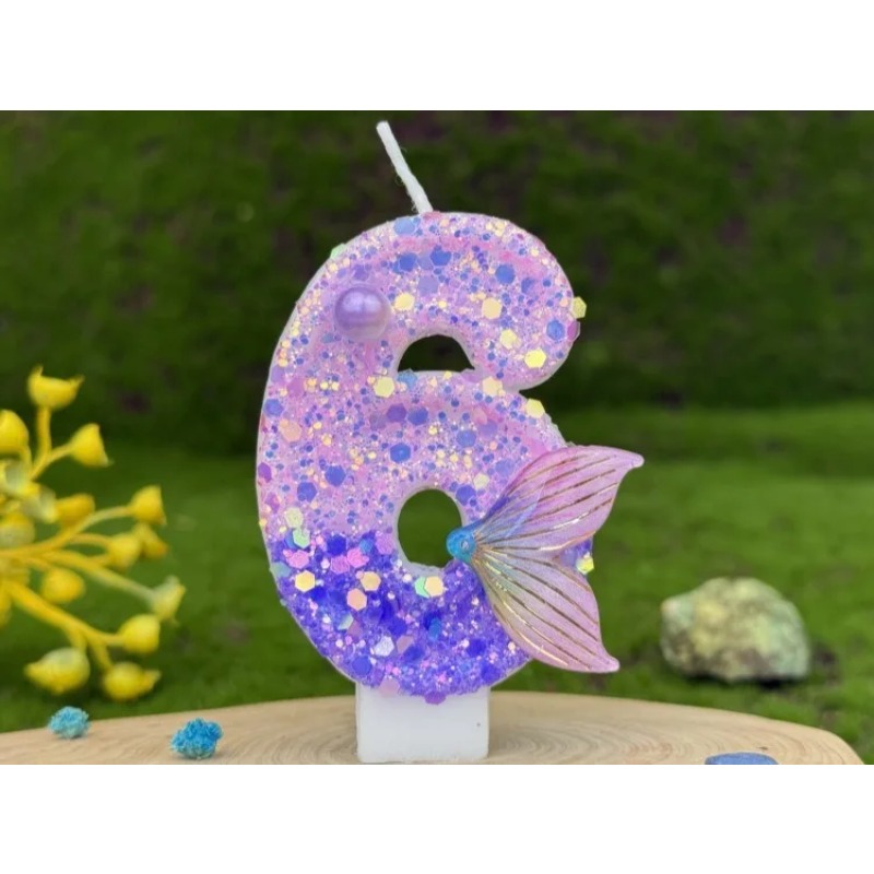 เทียนเลขหางนางเงือกไล่เฉดสีม่ว - Candle Making Things บทวิจารณ์และราคา