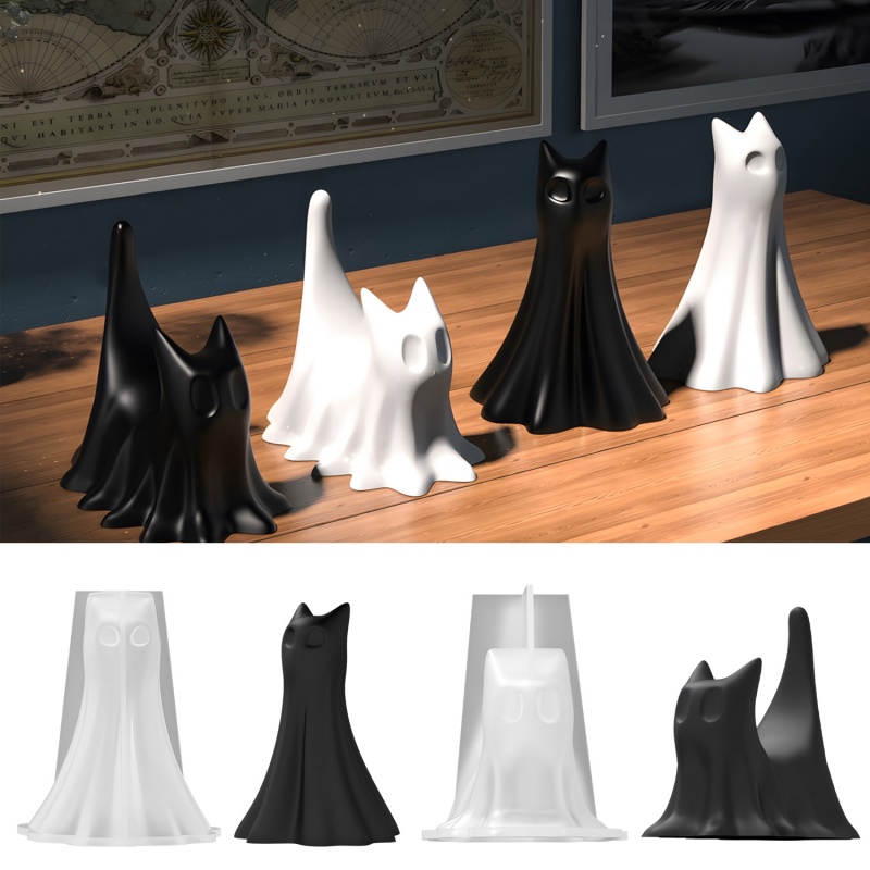 Ghost Cat ฮาโลวีนเดสก์ท็อปเครื - Candle Making Things บทวิจารณ์และราคา